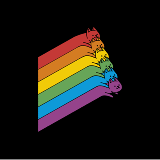 Flying Rainbow Cats Lines
