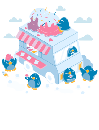 Frozen Truck Kawaii Penguins