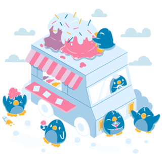 Frozen Truck Kawaii Penguins