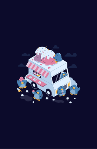 Frozen Truck Kawaii Penguins