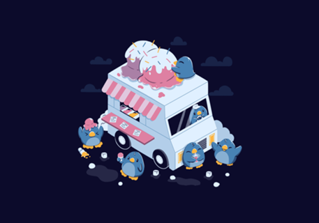 Frozen Truck Kawaii Penguins