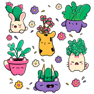 Happy Plants Kawaii