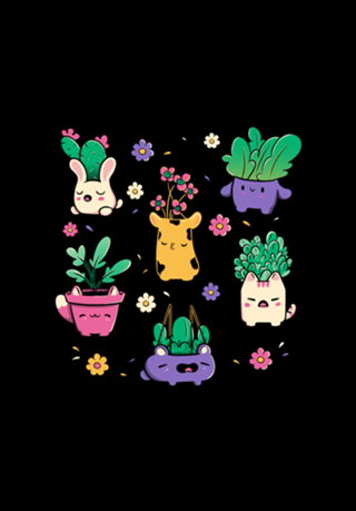 Happy Plants Kawaii