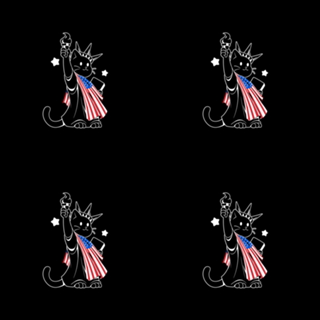 American Flag Liberty Statue Cat