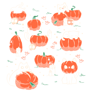 Pumpkin Halloween Cats