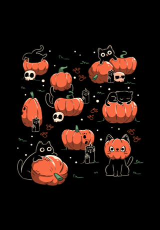 Pumpkin Halloween Cats