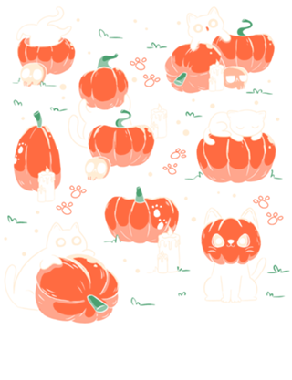 Pumpkin Halloween Cats