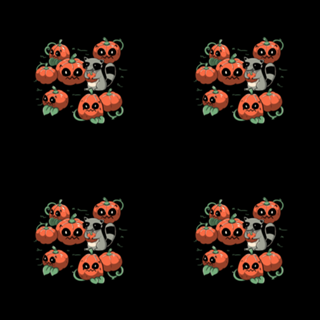 Stolen Pumpkin Halloween Raccoon