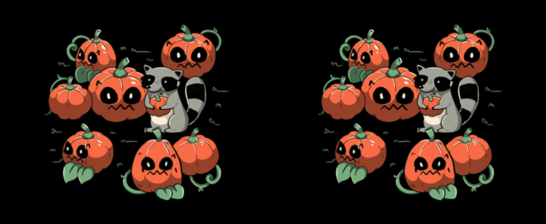Stolen Pumpkin Halloween Raccoon