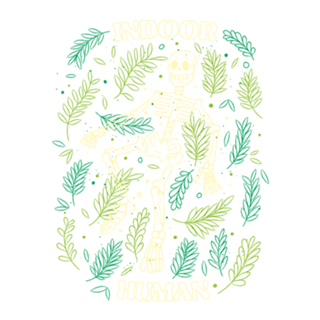Ferns Indoor Human Skull
