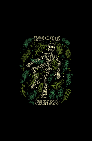 Ferns Indoor Human Skull