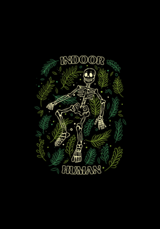 Ferns Indoor Human Skull