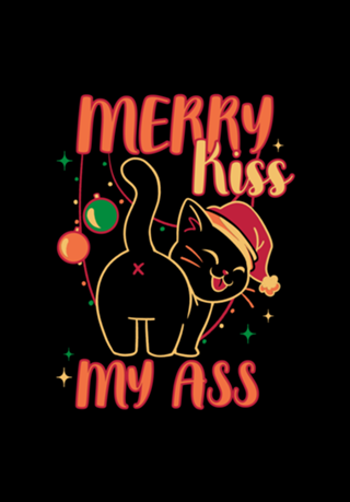 Merry Kiss My Ass Cat