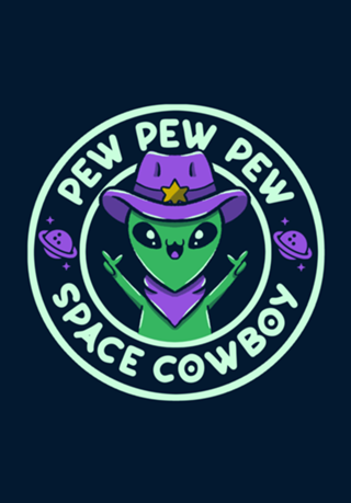 Space Cowboy Funny Alien