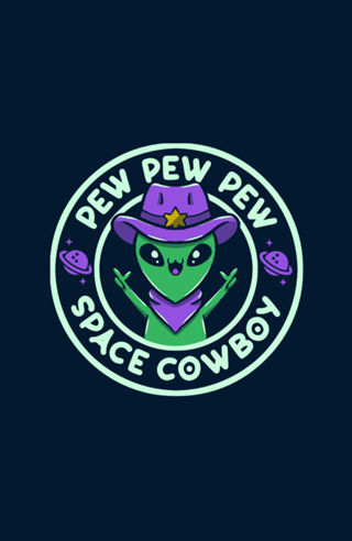 Space Cowboy Funny Alien
