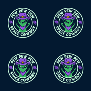 Space Cowboy Funny Alien