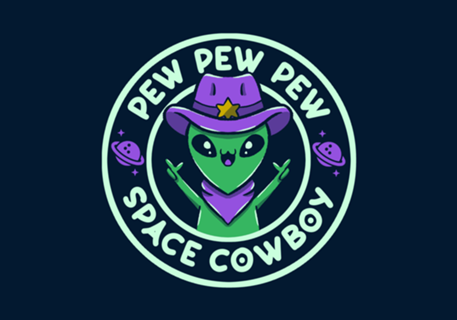 Space Cowboy Funny Alien