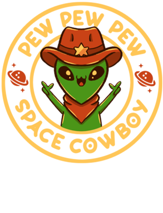 Space Cowboy Funny Alien Brown