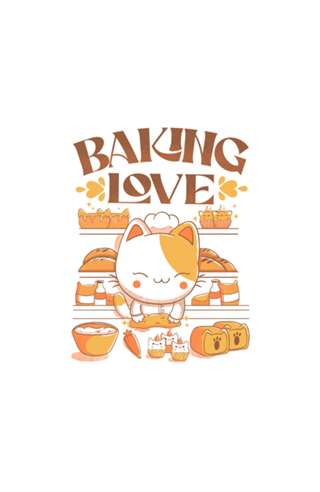 Baking Love Kawaii Cat