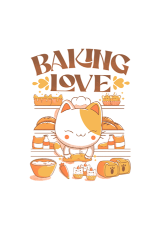 Baking Love Kawaii Cat