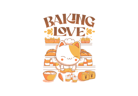 Baking Love Kawaii Cat