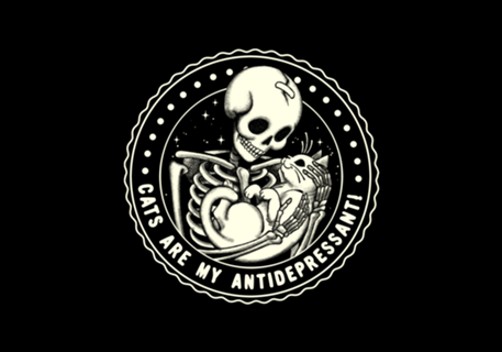 Cats Are My Antidepressant! Funny Skeleton