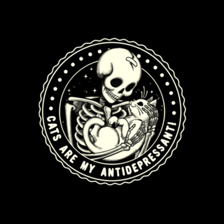 Cats Are My Antidepressant! Funny Skeleton