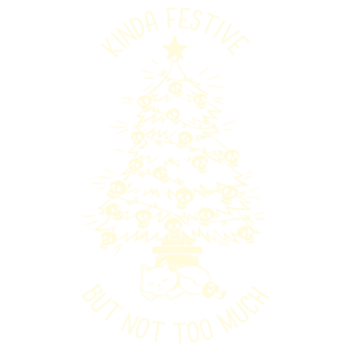 Christmas Tree Little Skulls Black Cat Xmas Kinda