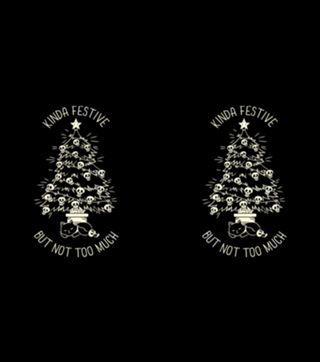 Christmas Tree Little Skulls Black Cat Xmas Kinda