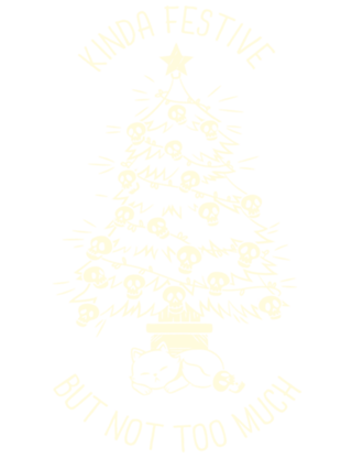 Christmas Tree Little Skulls Black Cat Xmas Kinda