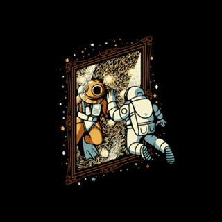 Scuba Diver Astronaut Van Gogh Painting