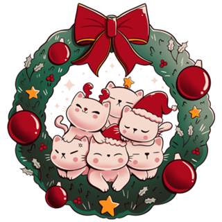 Kitty Garland Cat Christmas