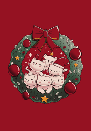 Kitty Garland Cat Christmas