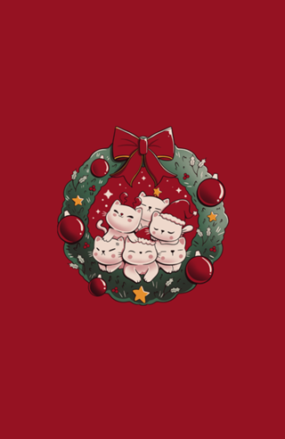 Kitty Garland Cat Christmas