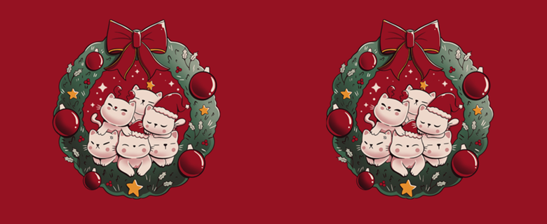 Kitty Garland Cat Christmas