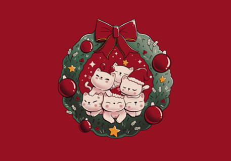 Kitty Garland Cat Christmas