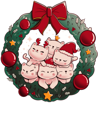 Kitty Garland Cat Christmas