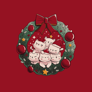 Kitty Garland Cat Christmas