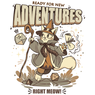 Wizard Cat Ready For New Adventures Light