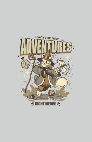 Wizard Cat Ready For New Adventures Light