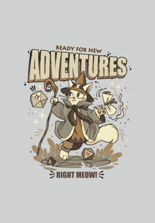 Wizard Cat Ready For New Adventures Light