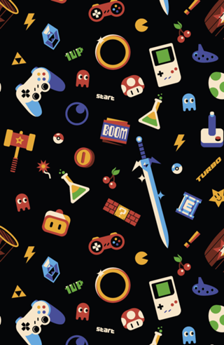 Love Gamer Vintage Pattern