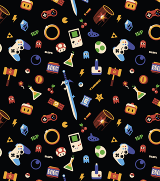 Love Gamer Vintage Pattern