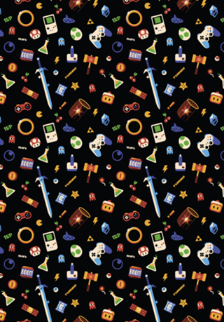 Love Gamer Vintage Pattern
