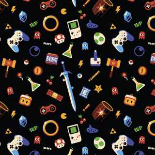 Love Gamer Vintage Pattern