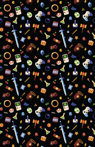 Love Gamer Vintage Pattern