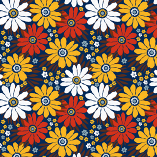 Floral Retrô Azul