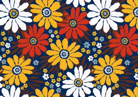 Floral Retrô Azul