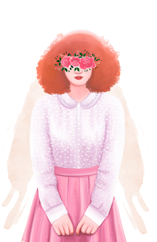 Garota com flores