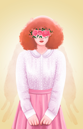 Garota com flores